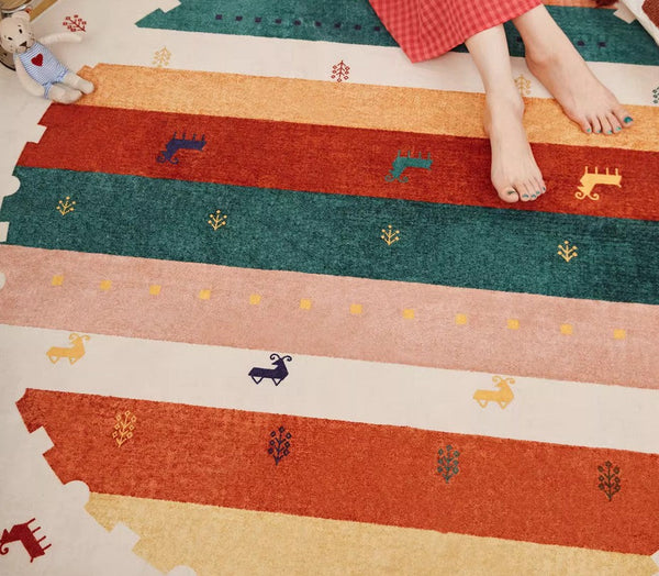 Modern Rugs for Children's Room, Geometric Modern Rug Ideas for Living Room, Circular Modern Rugs for Bathroom, Abstract Contemporary Round Rugs for Dining Room-artworkcanvas