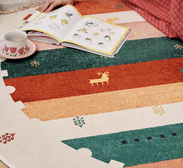 Modern Rugs for Children's Room, Geometric Modern Rug Ideas for Living Room, Circular Modern Rugs for Bathroom, Abstract Contemporary Round Rugs for Dining Room-artworkcanvas