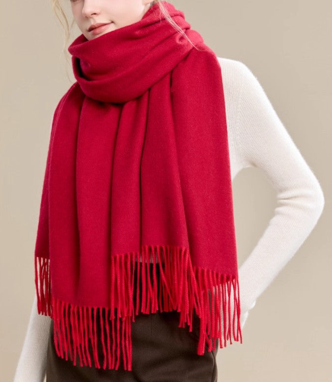 Long Wool Scarf, Soft Wool Scarf for Women, Evening Wrap, Red Winter Shawl, Elegant Shawl, Warm Cape, Fashion Scarf, Christmas Gift, Gifts for Women