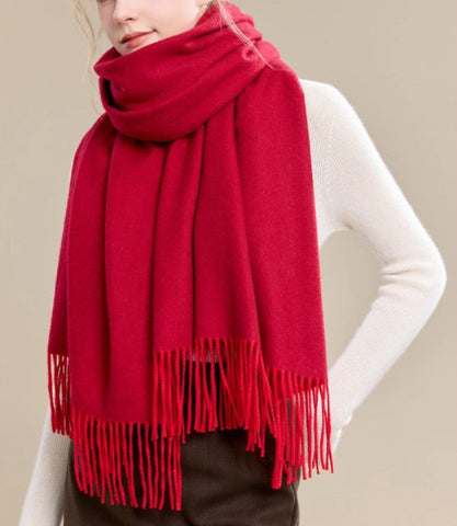 Long Wool Scarf, Soft Wool Scarf for Women, Evening Wrap, Red Winter Shawl, Elegant Shawl, Warm Cape, Fashion Scarf, Christmas Gift, Gifts for Women-artworkcanvas