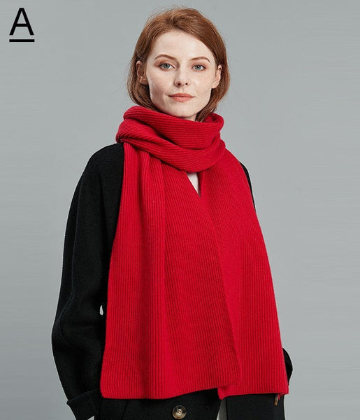 Fashion Designer Scarf, Cold Weather Scarf, Casual Scarf for Women, Red Winter Scarf, Modern Wool Scarf for Women, Soft Cashmere Scarf for Women-artworkcanvas