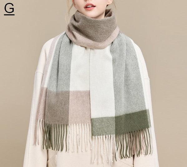 Elegant Wool Scarves, Winter Wool Scarf, Warm Winter Scarf, Holiday Scarf, Christmas Gifts for Her, Cold Weather Scarf, Fashion Scarf, Soft Cashmere Scarf for Girls-artworkcanvas