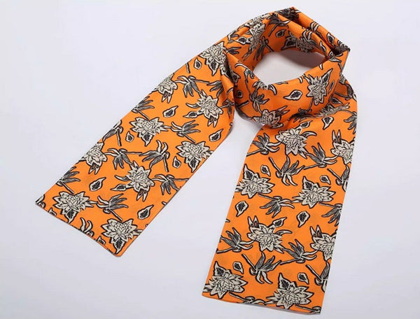 Casual Silk Scarf Men, Lightweight Short Silk Scarf, Mens Dress Silk Scarf, Short Silk Ascot Men, Silk Scarf For Blazer, Mens Summer Silk Scarf-artworkcanvas