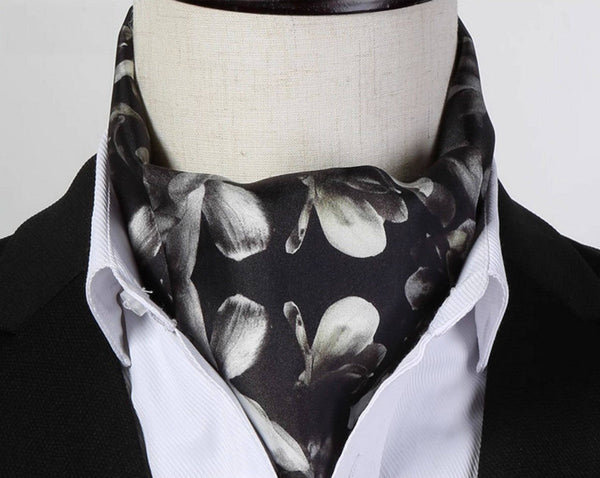 Lightweight Short Silk Scarf, Casual Silk Scarf Men, Mens Dress Silk Scarf, Short Silk Ascot Men, Silk Scarf For Blazer, Mens Summer Silk Scarf-artworkcanvas