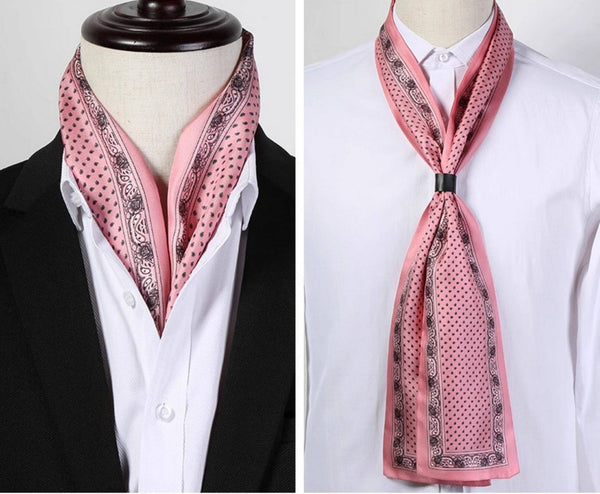 Mens Dress Silk Scarf, Short Silk Ascot Men, Lightweight Short Silk Scarf, Casual Silk Scarf Men, Silk Scarf For Blazer, Mens Summer Silk Scarf-artworkcanvas