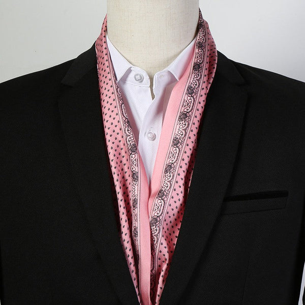 Mens Dress Silk Scarf, Short Silk Ascot Men, Lightweight Short Silk Scarf, Casual Silk Scarf Men, Silk Scarf For Blazer, Mens Summer Silk Scarf-artworkcanvas