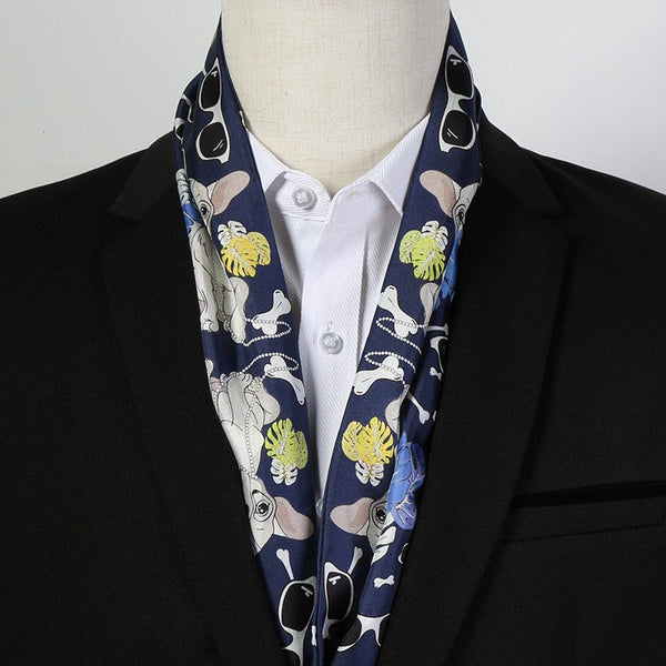 Short Silk Ascot Men, Silk Scarf For Blazer, Mens Summer Silk Scarf, Narrow Pure Silk Scarf, Short Silk Neckerchief Men, Soft Silk Short Scarf, Business Slim Silk Scarf, Mens Thin Silk Neck Scarf-artworkcanvas