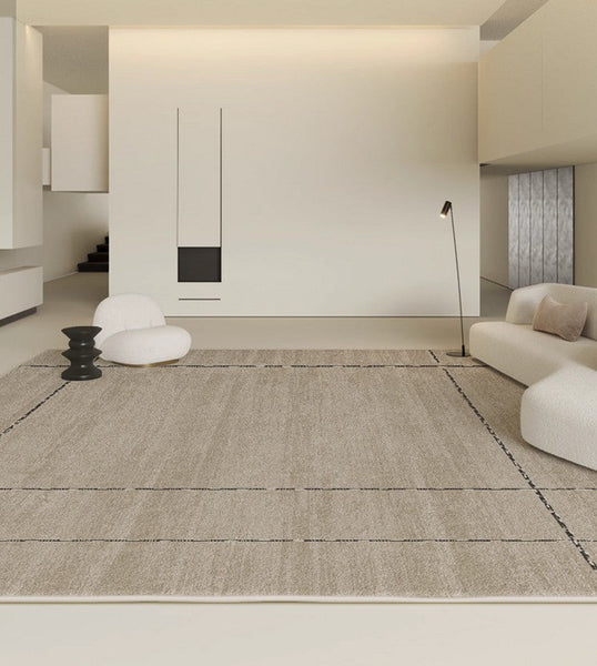 Simple Contemporary Soft Rugs for Bedroom, Dining Room Floor Carpets, Living Room Modern Rugs, Modern Living Room Rug Placement-artworkcanvas