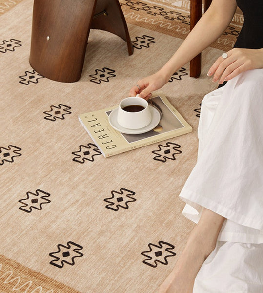 Abstract Contemporary Modern Rugs, Modern Rugs for Dining Room, Geometric Contemporary Rugs Next to Bed, Mid Century Area Rugs for Living Room-artworkcanvas