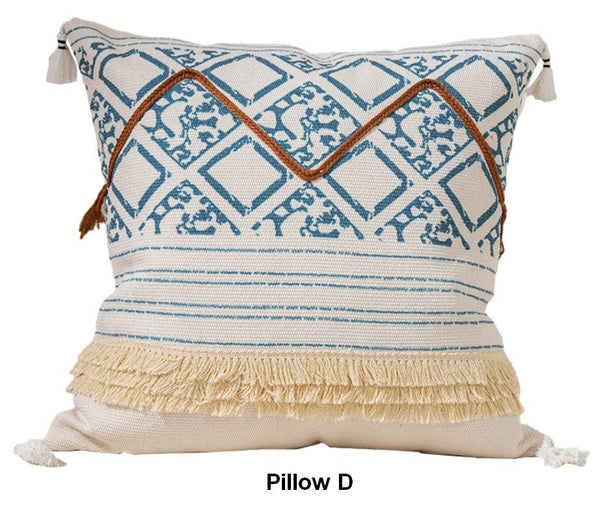 Decorative Square Pillow Covers, Bohemian Decorative Sofa Pillows for Bedroom, Geometric Pattern Decorative Pillow for Couch-artworkcanvas