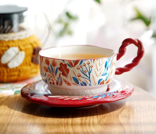Ceramic Coffee Cup Set, Tea Cup With Saucer, Coffee Cup With Saucer, Porcelain Tea Cup Set, British Afternoon Tea Set, Gift Box Tea Set-artworkcanvas