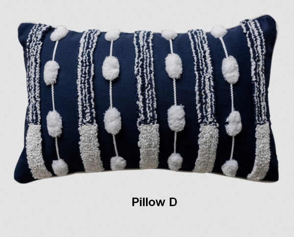 Blue Square Modern Decorative Pillows for Couch, Contemporary Modern Sofa Pillows, Modern Decorative Pillows for Bedroom, Decorative Pillow Covers-artworkcanvas