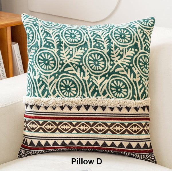 Decorative Throw Pillows for Living Room, Bohemian Decorative Sofa Pillows, Geometric Modern Pillows, Oriental Square Pillows for Couch-artworkcanvas