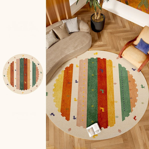 Modern Rugs for Children's Room, Geometric Modern Rug Ideas for Living Room, Circular Modern Rugs for Bathroom, Abstract Contemporary Round Rugs for Dining Room-artworkcanvas