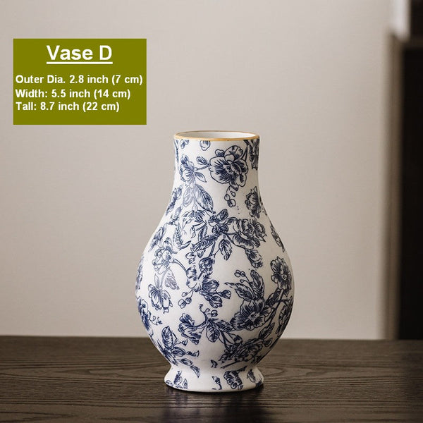 Porcelain Flower Vases, Modern Ceramic Bouquet Vases, Centerpiece on Dining Table, Flower Vase on Table, Handmade Water Holding Flower Vases-artworkcanvas