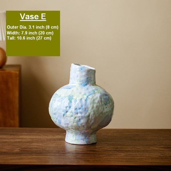 Centerpiece on Dining Table, Modern Porcelain Flower Vases, Handmade Water Holding Flower Vases, Ceramic Bouquet Vases, Flower Vases on Table-artworkcanvas