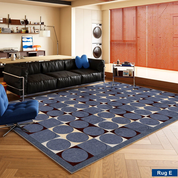 Bedroom Modern Floor Carpet, Blue Modern Rug Designs, Mid Century Modern Rugs, Contemporary Modern Rugs for Dining Room, Living Room Rug Ideas-artworkcanvas