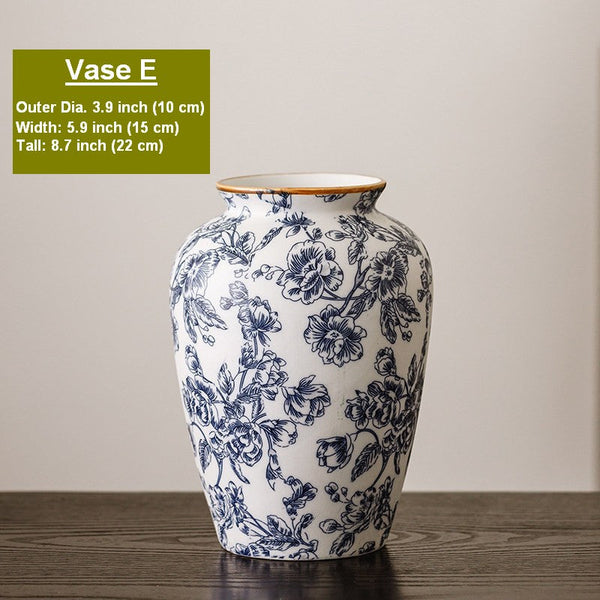 Porcelain Flower Vases, Modern Ceramic Bouquet Vases, Centerpiece on Dining Table, Flower Vase on Table, Handmade Water Holding Flower Vases-artworkcanvas