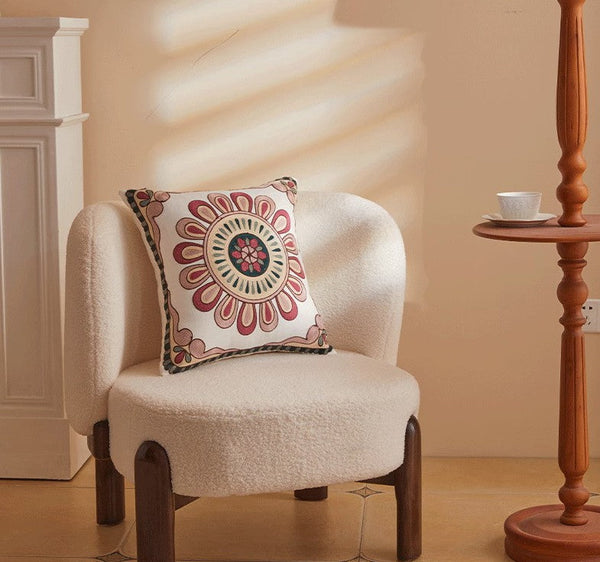 Decorative Throw Pillows for Couch, Embroider Flower Cotton Pillow Covers, Cotton Flower Decorative Pillows, Farmhouse Decorative Sofa Pillows-artworkcanvas