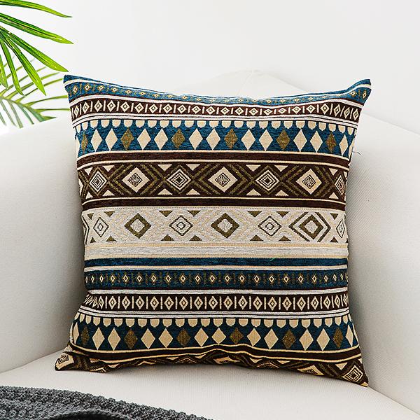 Bohemian Decorative Sofa Pillows, Geometric Pattern Chenille Throw Pillow for Couch, Decorative Throw Pillows-artworkcanvas