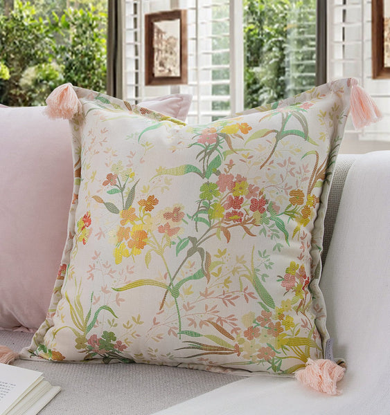 Living Room Decorative Pillows, Modern Decorative Cushions, Decorative Pillows for Bed, Decorative Pillow Arrangement Ideas for Interior Design, Embroidered Floral Bird Pattern Pillow Covers-artworkcanvas