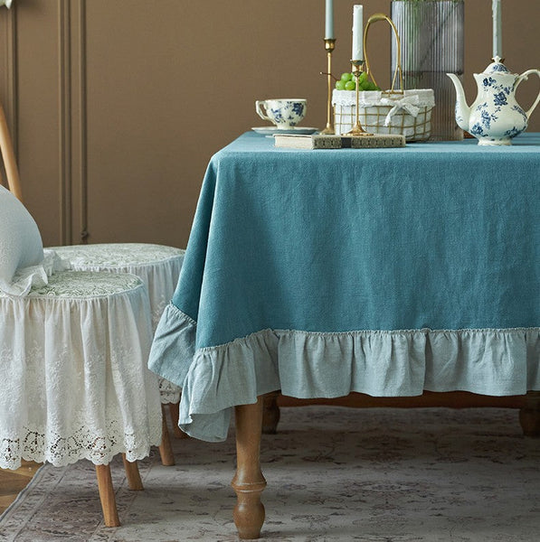 Large Rectangular Tablecloth Extra Large Rectangle Tablecloth for Dining Room Table, Blue Modern Lo ...