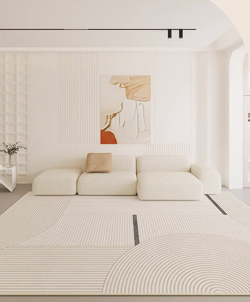 Modern Rugs under Dining Room Table, Abstract Modern Rugs for Living Room, Simple Geometric Carpets for Sale, Contemporary Modern Rugs Next to Bed-artworkcanvas