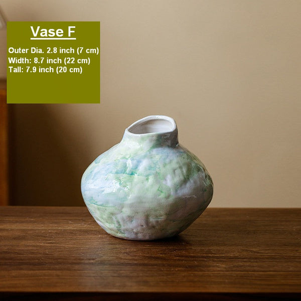 Modern Porcelain Flower Vases, Handmade Water Holding Flower Vases, Centerpiece on Dining Table, Ceramic Bouquet Vases, Flower Vases on Table-artworkcanvas