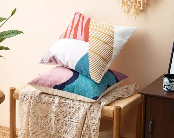 Large Modern Sofa Cushion, Decorative Pillow Covers, Modern Pillows for Couch, Abstract Decorative Throw Pillows for Living Room-artworkcanvas