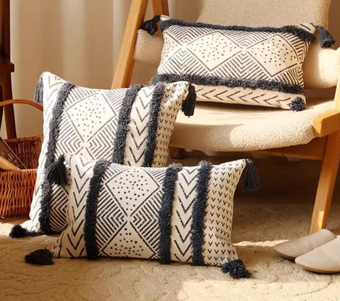 Decorative Sofa Pillow Covers, Oriental Square Pillows for Couch, Decorative Throw Pillows for Dining Room, Bohemian Geometric Modern Pillows-artworkcanvas