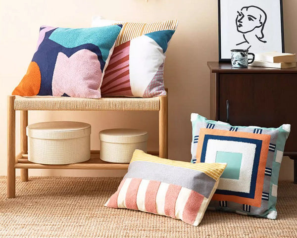 Large Modern Sofa Cushion, Decorative Pillow Covers, Modern Pillows for Couch, Abstract Decorative Throw Pillows for Living Room-artworkcanvas