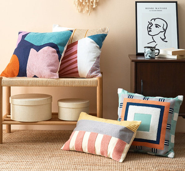 Large Modern Sofa Cushion, Decorative Pillow Covers, Modern Pillows for Couch, Abstract Decorative Throw Pillows for Living Room-artworkcanvas