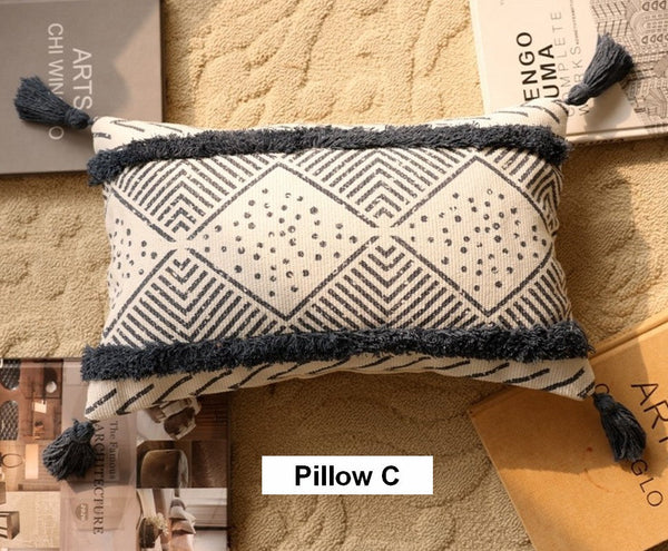 Decorative Sofa Pillow Covers, Oriental Square Pillows for Couch, Decorative Throw Pillows for Dining Room, Bohemian Geometric Modern Pillows-artworkcanvas