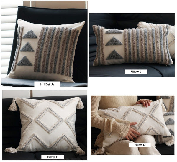 Decorative Pillows for Bedroom, Square Modern Throw Pillows for Couch, Modern Decorative Pillows for Interior Design, Contemporary Modern Sofa Pillow Covers-artworkcanvas