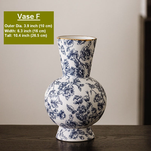 Centerpiece on Dining Table, Flower Vase on Table, Handmade Water Holding Flower Vases, Porcelain Flower Vases, Modern Ceramic Bouquet Vases-artworkcanvas