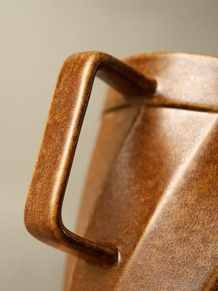 Creative Brown Green Blue Black Ceramic Coffee Mugs, Large Modern Handmade Pottery Coffee Cup, Large Unique Tea Cup, Large Capacity Coffee Mug with Cover-artworkcanvas