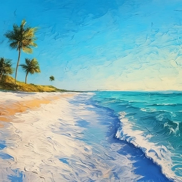 Heavy Texture Canvas Art, Small Palette Knife Oil Paintings, Original Small Landscape Paintings, Florida Seashore Beach Palm Tree Painting, Easy Landscape Painting Ideas, Simple Small Canvas Paintings-artworkcanvas