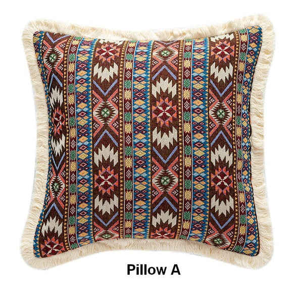 Large Bohemian Decorative Sofa Pillows for Living Room, Modern Geometric Pillows, Decorative Throw Pillows for Bedroom, Oriental Throw Pillow for Couch-artworkcanvas