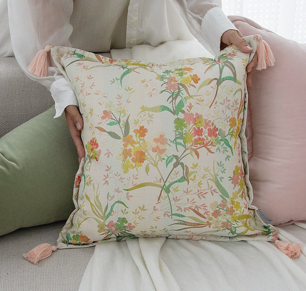Decorative Pillows for Bed, Living Room Decorative Pillows, Modern Decorative Cushions, Decorative Pillow Arrangement Ideas for Interior Design, Embroidered Floral Bird Pattern Pillow Covers-artworkcanvas
