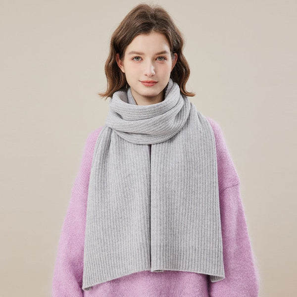 Warm Winter Scarf, Soft Cashmere Scarf for Women, Casual Scarf for Women, Cold Weather Scarf, Fashion Designer Scarf, Green White Grey Wool Scarf for Women-artworkcanvas