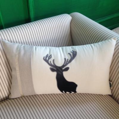 Embroider Elk Cotton Pillow Cover, Decorative Throw Pillow, Sofa Pillows, Home Decor-artworkcanvas