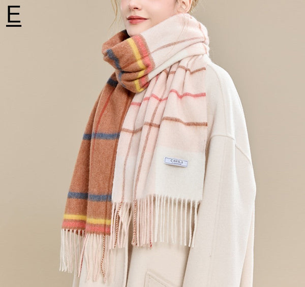 Holiday Scarf, Winter Wool Scarf, Warm Winter Scarf, Christmas Gifts for Her, Cold Weather Scarf, Fashion Scarf, Soft Cashmere Scarf for Girls, Elegant Wool Scarves-artworkcanvas