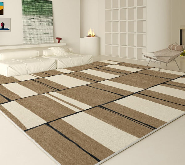Abstract Contemporary Modern Rugs for Living Room, Large Soft Rugs for Bedroom, Geometric Modern Rug Placement Ideas for Dining Room-artworkcanvas