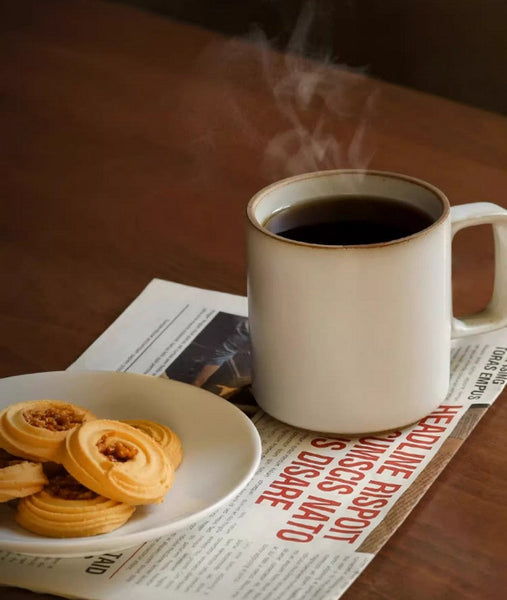 Modern Handmade Pottery Coffee Cup, Large Capacity Coffee Mugs, Unique Tea Cup, Creative White Black Ceramic Coffee Mugs-artworkcanvas
