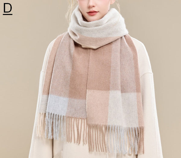 Holiday Scarf, Winter Wool Scarf, Warm Winter Scarf, Christmas Gifts for Her, Cold Weather Scarf, Fashion Scarf, Soft Cashmere Scarf for Girls, Elegant Wool Scarves-artworkcanvas