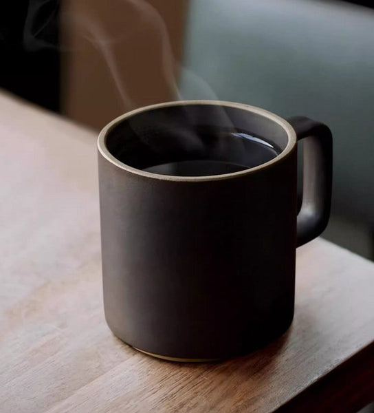 Modern Handmade Pottery Coffee Cup, Large Capacity Coffee Mugs, Unique Tea Cup, Creative White Black Ceramic Coffee Mugs-artworkcanvas