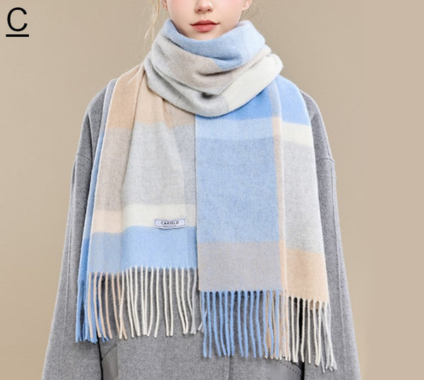 Elegant Wool Scarves, Winter Wool Scarf, Warm Winter Scarf, Holiday Scarf, Christmas Gifts for Her, Cold Weather Scarf, Fashion Scarf, Soft Cashmere Scarf for Girls-artworkcanvas