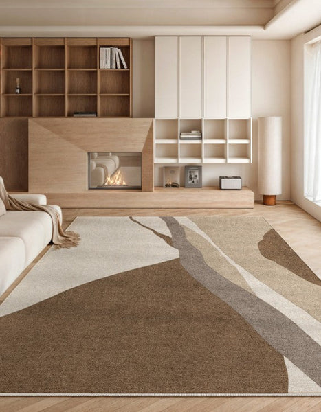 Elegant Modern Area Rugs under Sofa, Dining Room Floor Rugs, Abstract Contemporary Rugs for Bedroom, Mid Century Area Rugs for Living Room-artworkcanvas