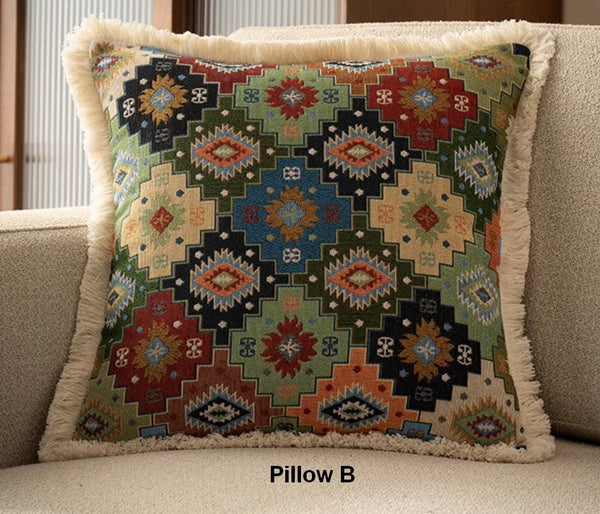 Flower Decorative Pillows for Bedroom, Decorative Pillow Covers, Extra Large Modern Geometric Pillows, Bohemian Decorative Sofa Pillows for Living Room-artworkcanvas