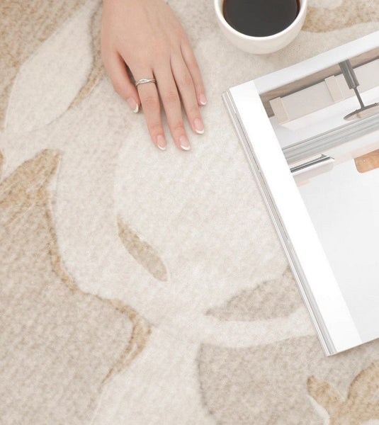 Contemporary Modern Rugs under Dining Room Table, Soft Rugs for Bedroom, French Style Modern Rugs for Interior Design, Flower Pattern Modern Rugs for Living Room-artworkcanvas